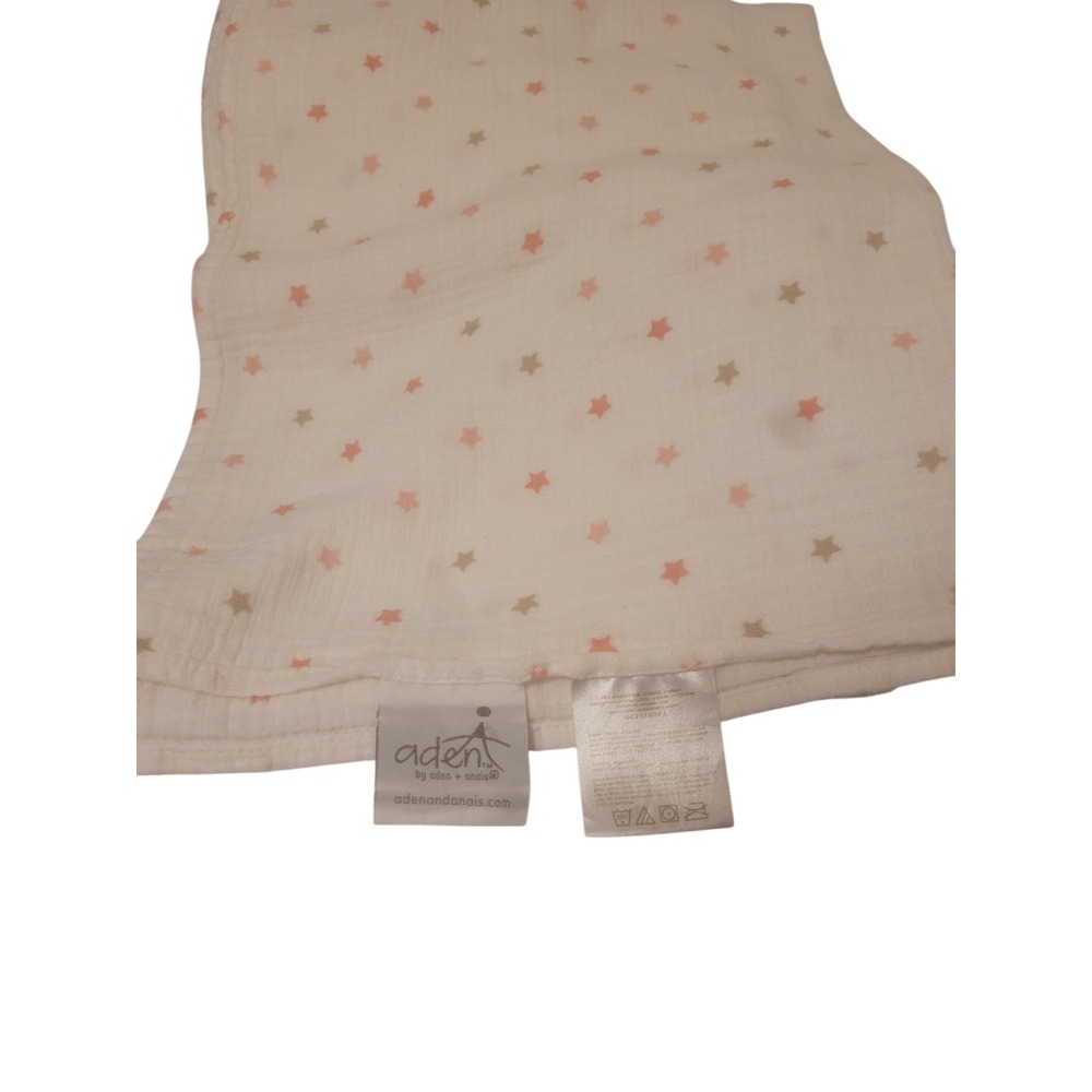 Aden by Aden + Anais  Swaddle‎ Blanket White Pink Brown Tan Stars Muslin